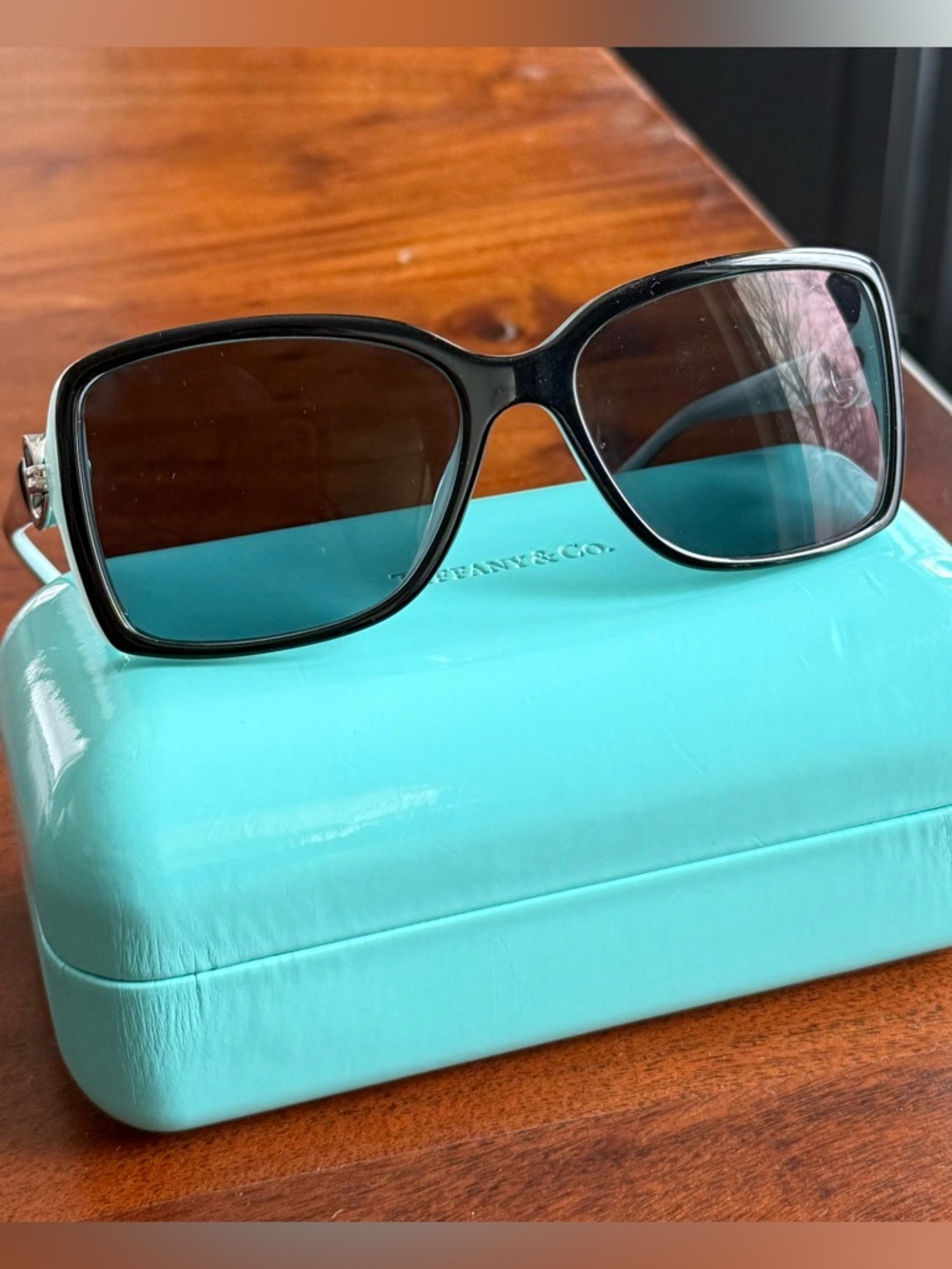 Tiffany & Co. Black Women's Sunglasses with Brown Lenses